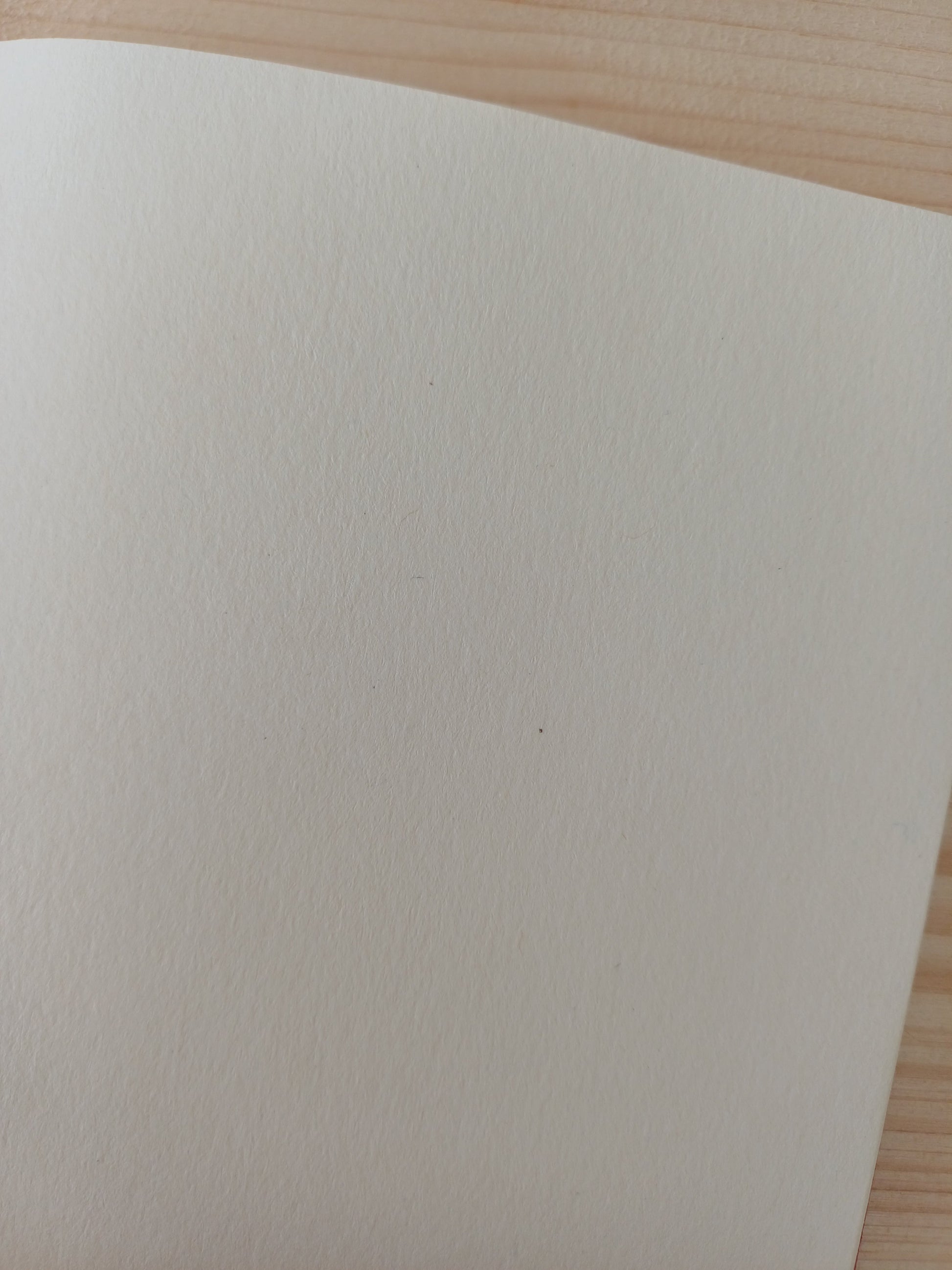 Détail d'une feuille de papier blanche d'un carnet artisanal.