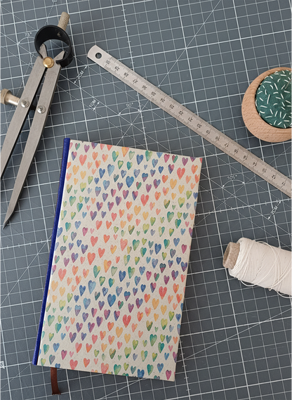 Carnet Hortense - Cœurs arc-en-ciel
