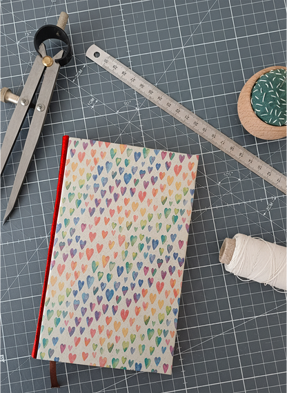 Carnet Hortense - Cœurs arc-en-ciel