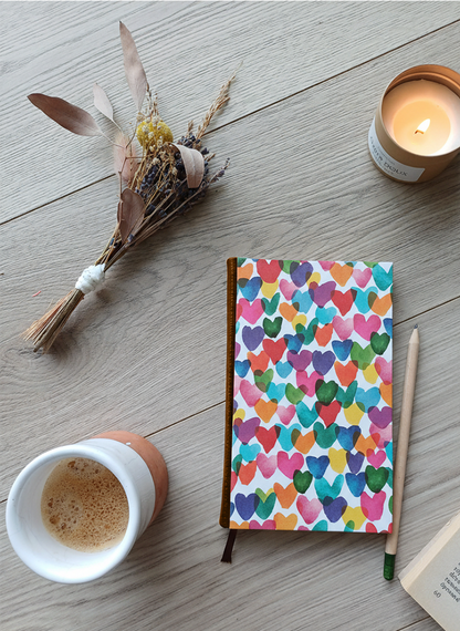 Carnet Hortense - Cœurs colorés