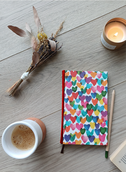 Carnet Hortense - Cœurs colorés