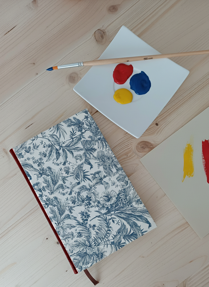 Carnet Hortense - Fleurs bleues