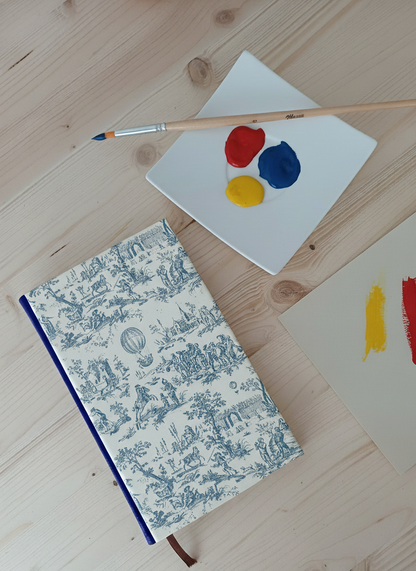 Carnet Hortense - Toile de Jouy bleue