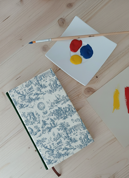 Carnet Hortense - Toile de Jouy bleue