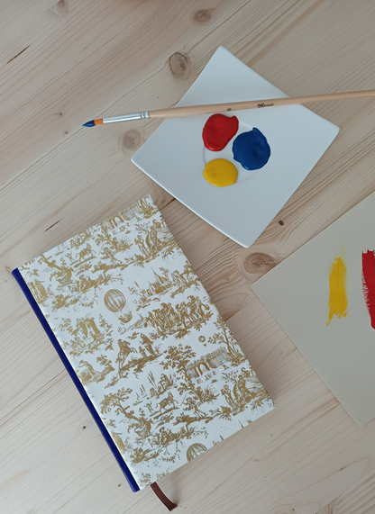 Carnet Hortense - Toile de Jouy or