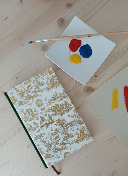 Carnet Hortense - Toile de Jouy or