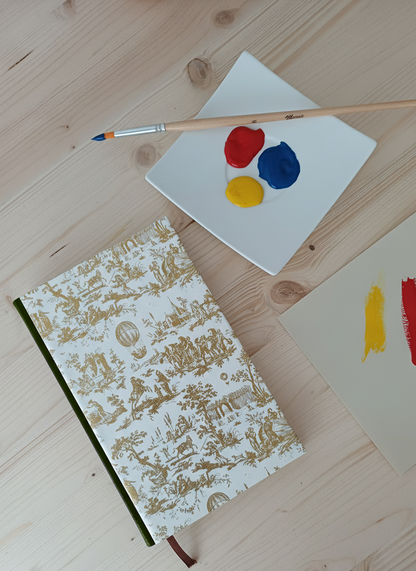 Carnet Hortense - Toile de Jouy or