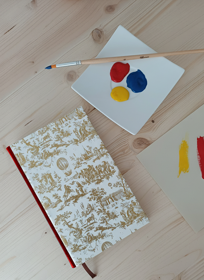 Carnet Hortense - Toile de Jouy or