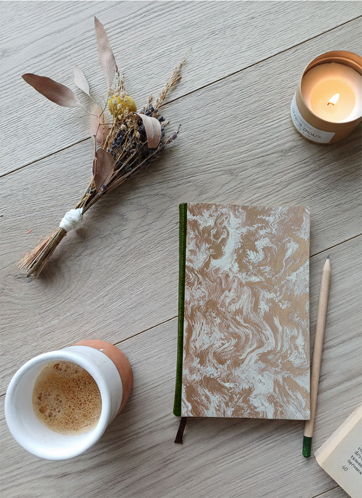 Carnet Hortense - Marbré or