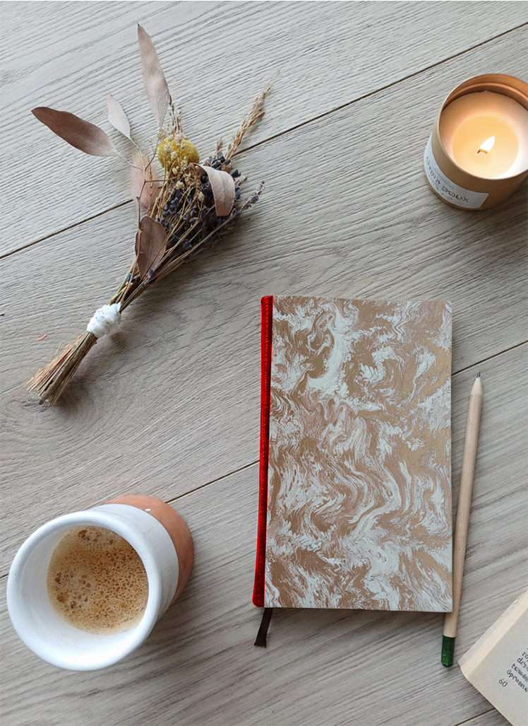 Carnet Hortense - Marbré or