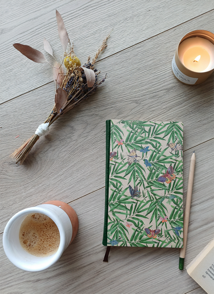 Carnet Hortense - Papillons et bambous