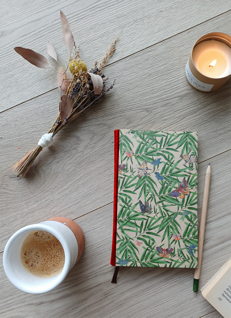 Carnet Hortense - Papillons et bambous
