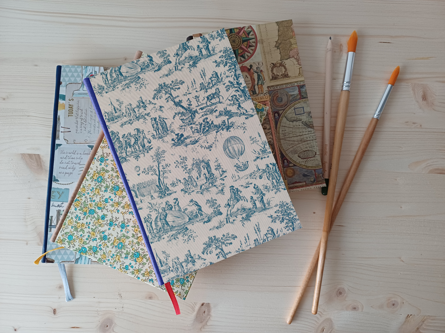 Carnet Rosalie - Toile de Jouy bleue
