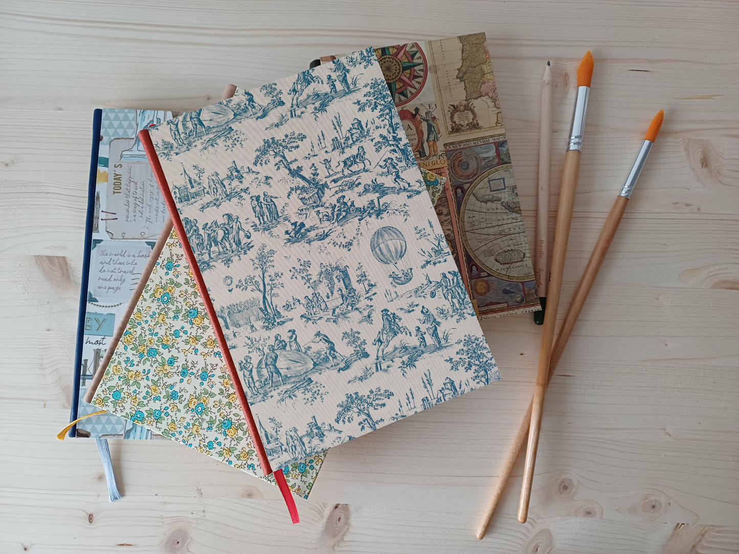 Carnet Rosalie - Toile de Jouy bleue
