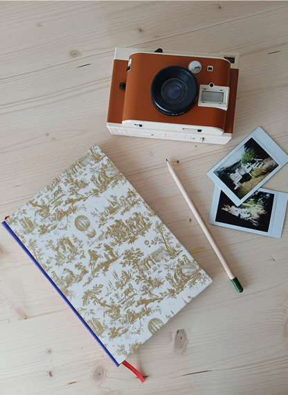 Carnet Rosalie - Toile de Jouy or