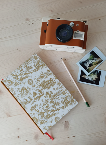 Carnet Rosalie - Toile de Jouy or