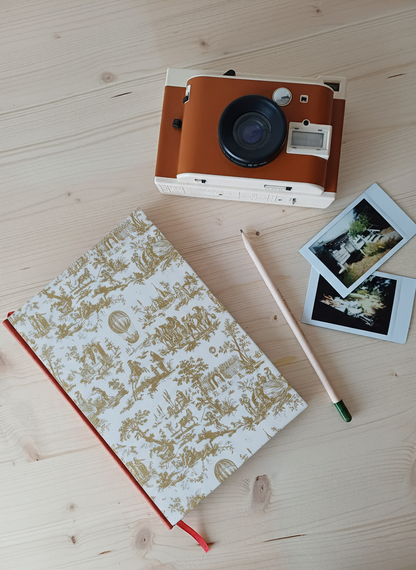 Carnet Rosalie - Toile de Jouy or