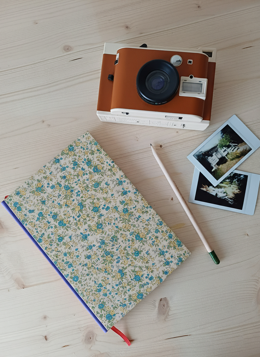 Carnet Rosalie - Liberty bleu et jaune