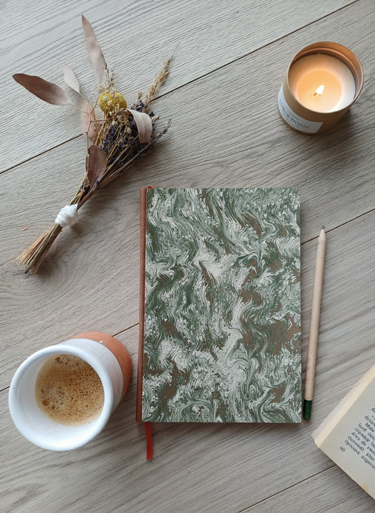 Carnet Rosalie - Marbré or et vert